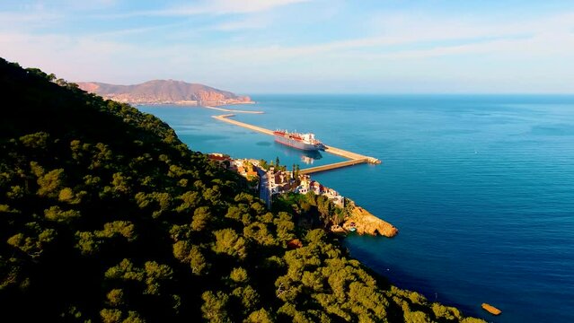 a hill overlooking the commercial port of oran