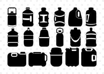 Water Gallon Silhouette, Water Gallon SVG, Water Bottle Svg, Water Jar Svg, Plastic Water Gallon Svg, Water Gallon Bundle, SB00879