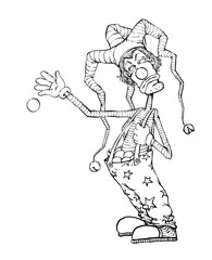 Sad clown illustration drawing 