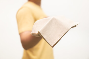 Please use Brown Recycled Bar Napkin. Tissue paper recycle. beige paper napkin.