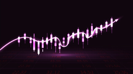 Investment concept vector. Bar graph. Neon glow bar graph. stock investment illustration light 