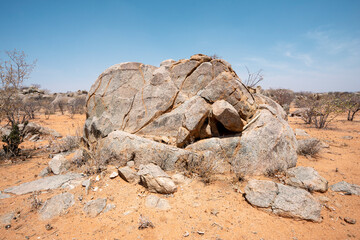 cracked rock in desert