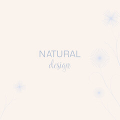 Elegant design templates with wildflowers, grass and leaves in linear style. Vector backgrounds for wedding invitations, greeting cards, social media stories, labels, branding