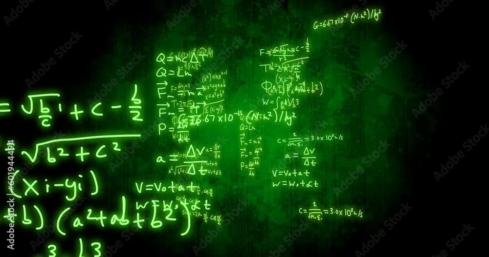 Poster animation of scientific data processing over glowing light background