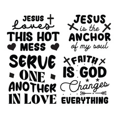 Obraz premium Jesus Christian SVG And T-shirt Design Bundle.