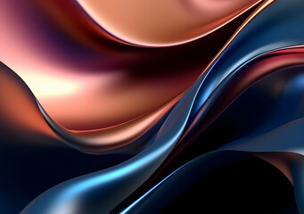 Abstract waves, Metallic wavy liquid background layout design tech innovation