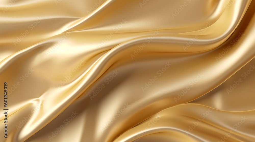 Wall mural gold silk silky satin fabric elegant extravagant luxury wavy shiny luxurious shine drapery backgroun