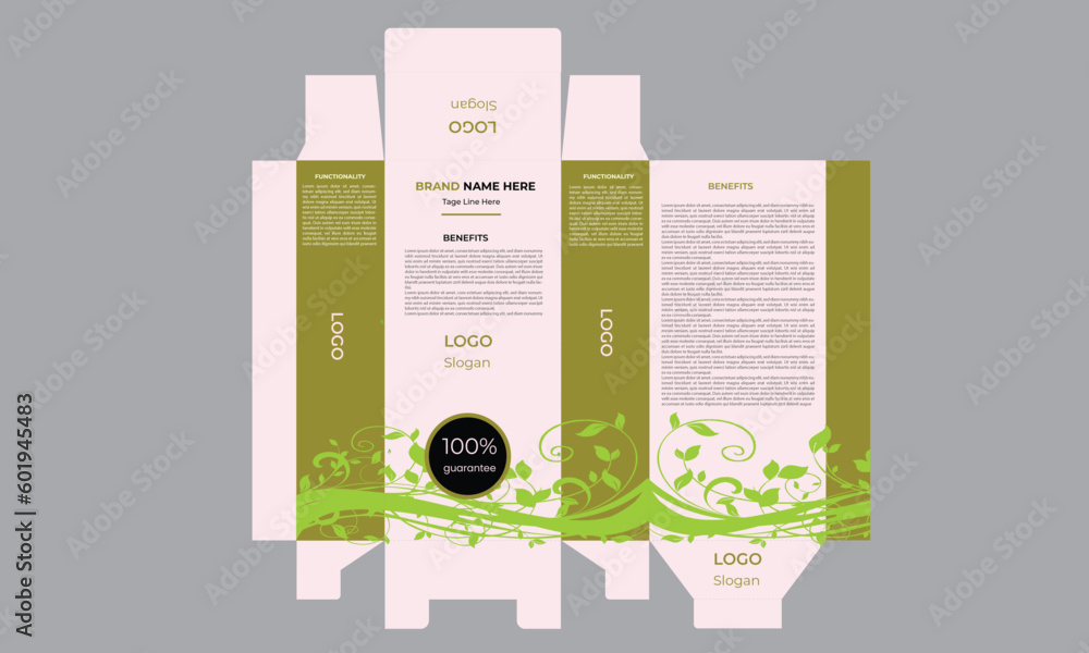 Wall mural vector branding package design.cardboard box and paper tube mockup. ready package design vector bran