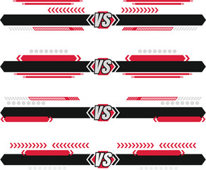 Set of black and red banner templates. Vector illustration 