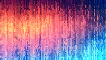 Glitch abstraction, patterned mosaic of textured squares in modern design