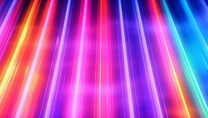 Abstract colorful neon lines texture backdrop,  high-speed vivid neon lights symbolizing connection