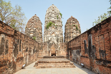 Fototapeta premium Wat Si Sawai in the historic city of Sukhothai, Thailand, regarded as the first capital of Siam