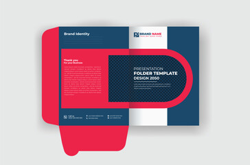 Corporate presentation folder design template and modern layout