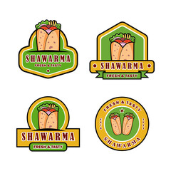 Doner logo kebab and shawarma set vintage template