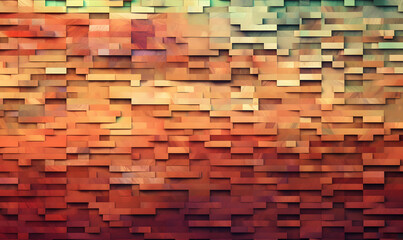 Glitch abstraction, patterned mosaic of textured squares in modern design