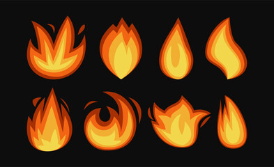 Set of red flame vector premium vector suitbale for logo and etc