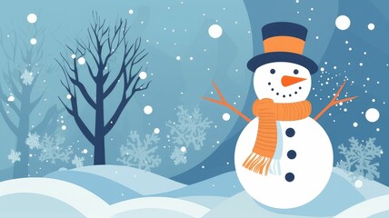 Fototapeta premium snowman in the winter. Generative AI