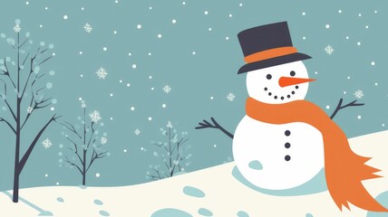 snowman in the snow. Generative AI
