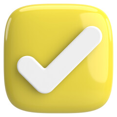 3D checkbox. Check mark. 3D illustration.