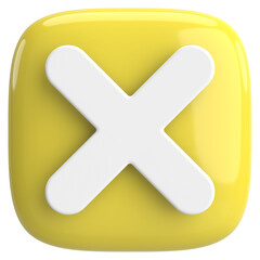 Fototapeta premium 3D close button. Cross sign. 3D illustration.