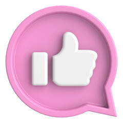 Like button. Like icon. 3D illustration.