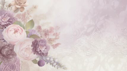 background with pink flowers. Generative AI