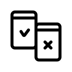 Editable design testing, AB testing, split testing, vector icon. Part of a big icon set family. Perfect for web and app interfaces, presentations, infographics, etc