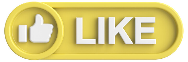 like button. like icon. 3D illustration.