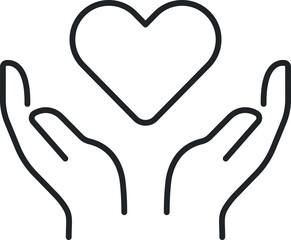 Heart Support line icon