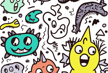 abstract doodle art pattern ,doodle wallpaper handrawn vector