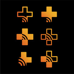 cross icon plus logo design
