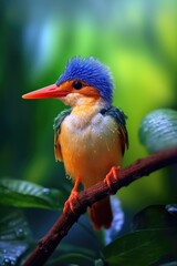 Fototapeta premium Oriental Dwarf Kingfisher. Generative AI