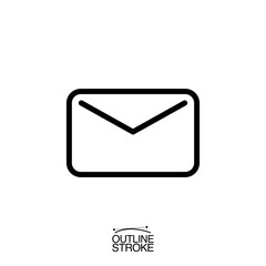 mail letter icon outline editable stroke vector illustration eps