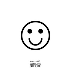 smile face emoji icon outline editable stroke vector illustration eps