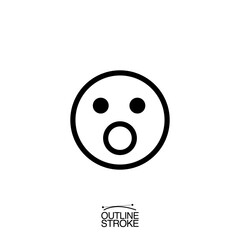 Obraz premium surprise face emoji icon outline editable stroke vector illustration eps
