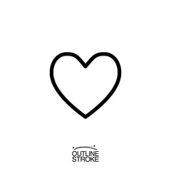 heart icon outline editable stroke vector illustration eps