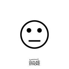 sad face emoji icon outline editable stroke vector illustration eps