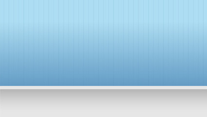 Background BG. Empty Room With Blue Wall Wallpaper. Clean Pastel Home House Resident Interior. Textured Vector Cartoon Comic Illustration.