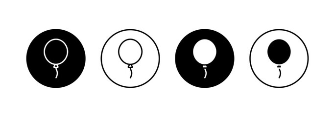 Balloon vector icon set. Birthday celebration event symbols. Party balloon in circle sign