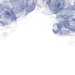 Dark blue watercolor square frame brush