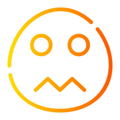 Worried gradient icon