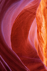 Reflection of light off the walls in Antelope Canyon, USA