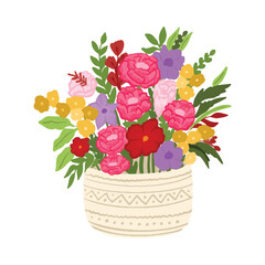Botanical Beautiful Flower Bouquet Illustration