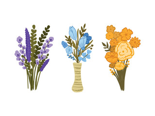 Botanical Beautiful Flower Bouquet Illustration