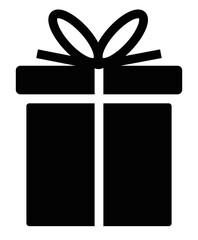 Gift wrap symbol illustration, black on white background