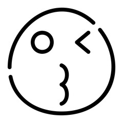 Wink line icon