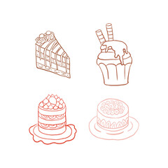 Sweet Dessert and Cake Illustration Design