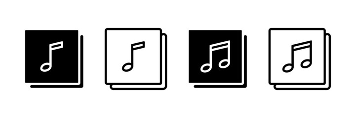 Playlist vector icon set. Music album symbol. Music songs sign