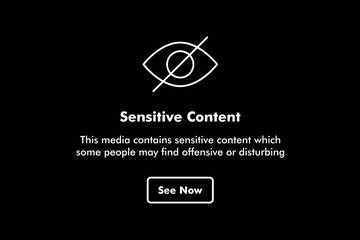 Sensitive Content vector icon set. Sign Warning template for social media. Explicit or Inappropriate content symbol