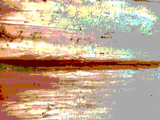 The background has an unusual and colorful pattern.